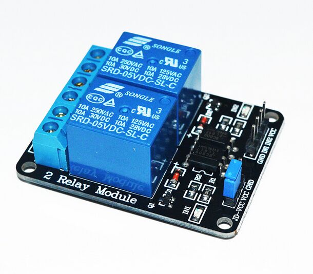 Módulo De 2 Relevadores Bobinas De 5VDC